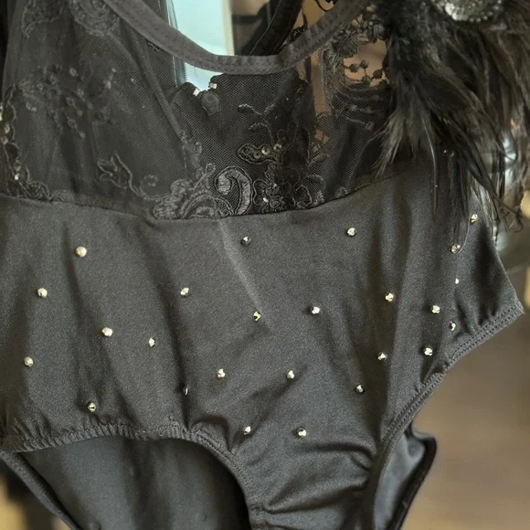 ⭐️🎹Custom Black Leotard Jazz Dance Costume or Chicago Halloween costume👠 - Picture 9 of 14